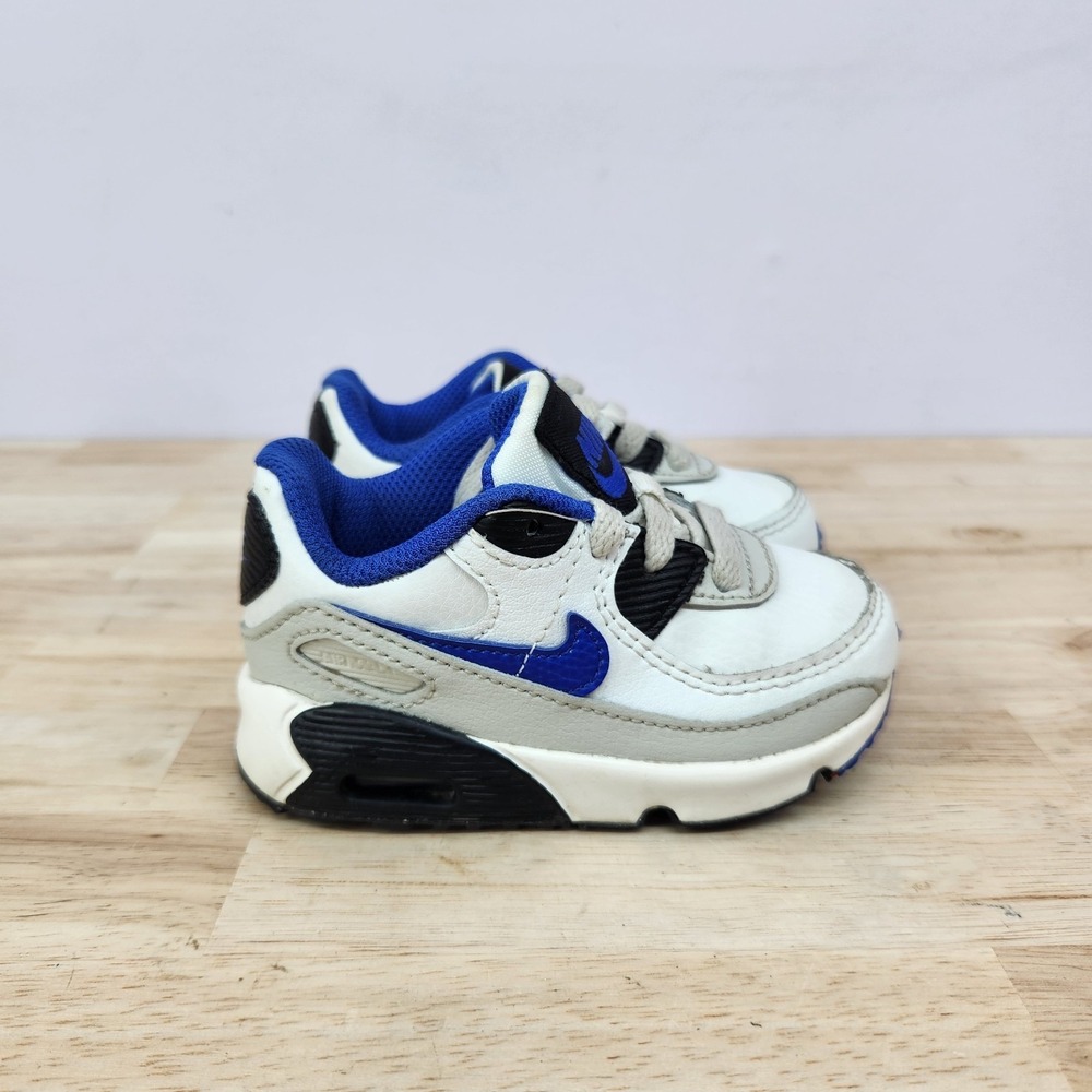 Nike Air Max 90 LTR Toddler Shoes Size 5C Summit White Racer Blue DV3609-100